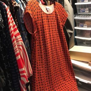 Merona orange and navy blue pattern dress